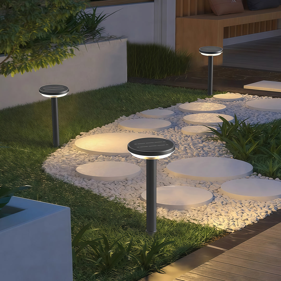 Modern Solar Path Light in Matte Black for Garden Walkways