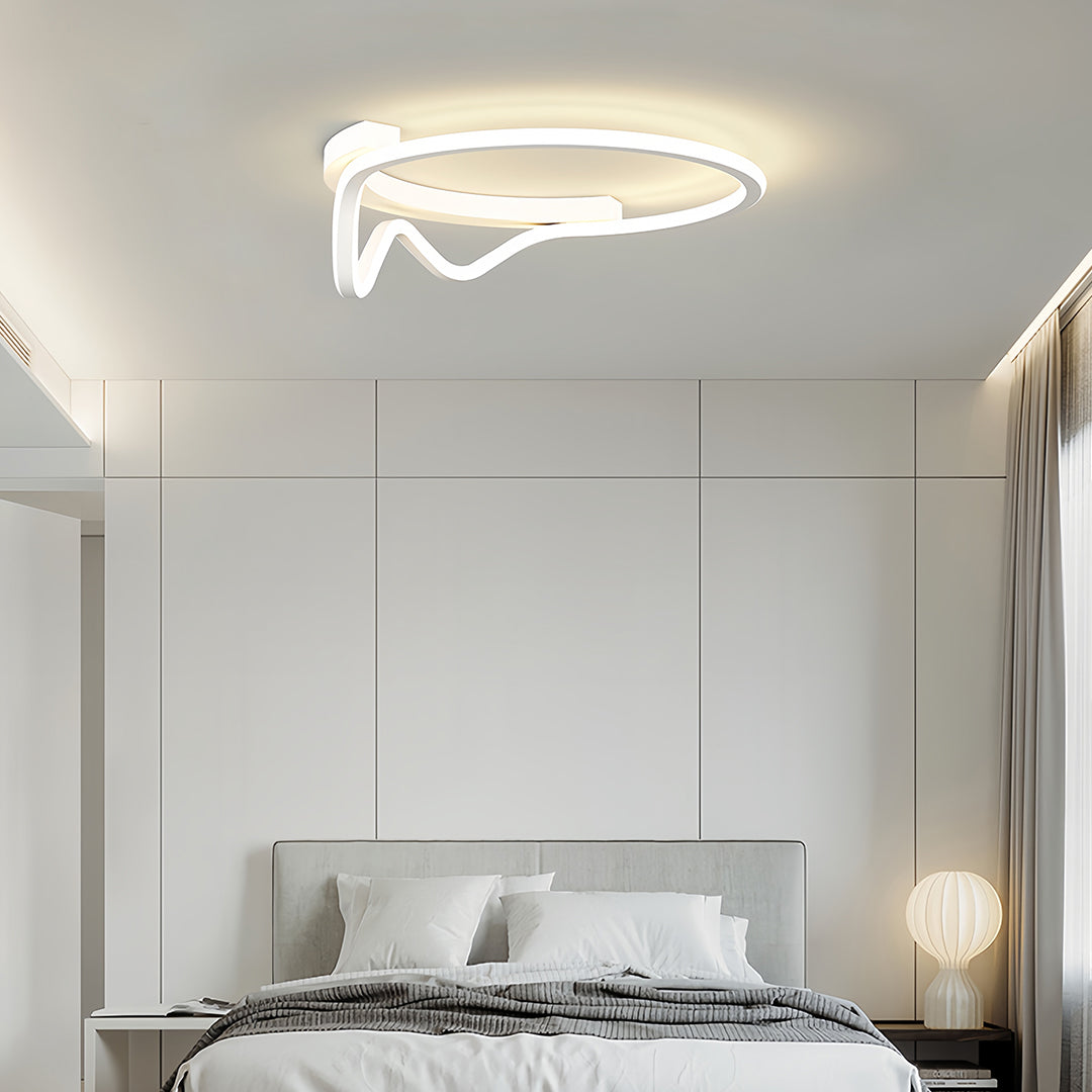 Geometric LED Flush Mount Ceiling Light in Minimalist Iron and Silicone