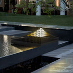Curved Stainless Steel LED Landscape Light with Grid Design for Modern Outdoor Spaces