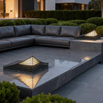 Curved Stainless Steel LED Landscape Light with Grid Design for Modern Outdoor Spaces