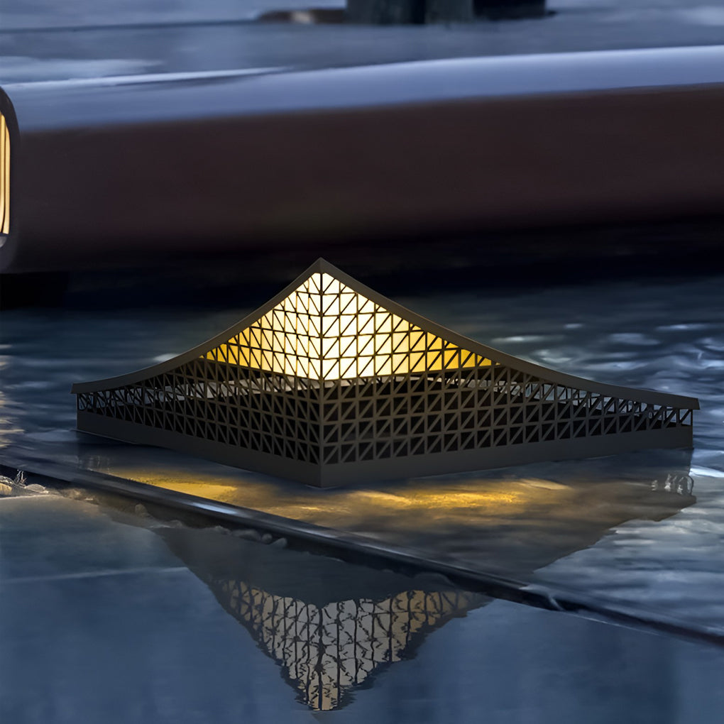 Curved Stainless Steel LED Landscape Light with Grid Design for Modern Outdoor Spaces