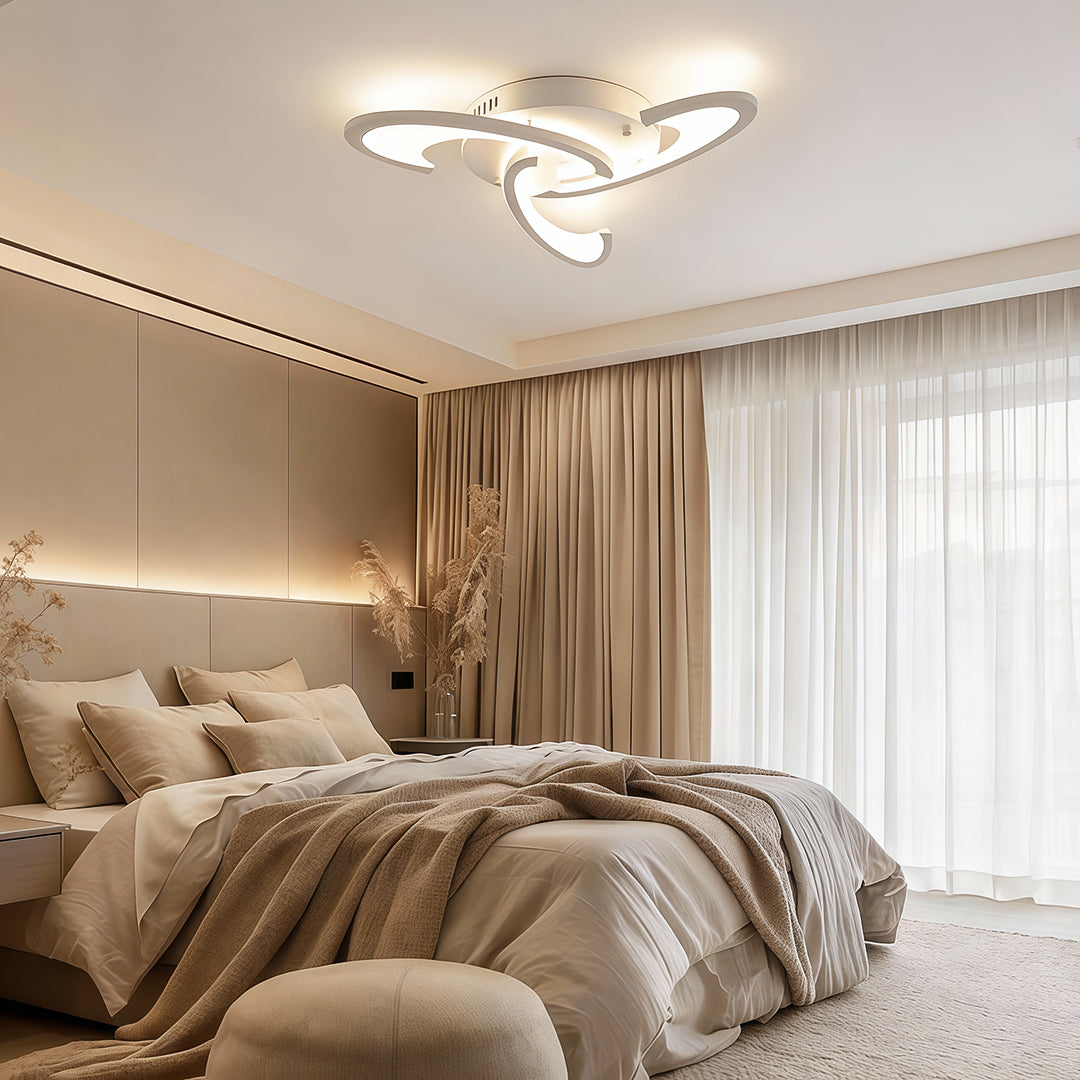 Aurelia Curved LED Flush Mount Ceiling Light in Acrylic and Aluminum