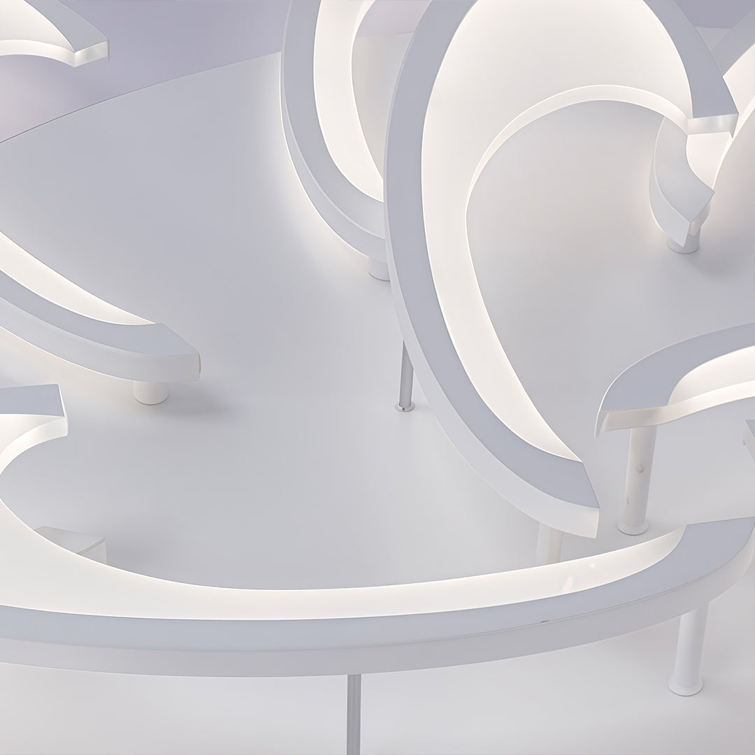 Aurelia Curved LED Flush Mount Ceiling Light in Acrylic and Aluminum