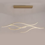 Wavy LED Pendant Light with Adjustable Height in Metallic Finishes