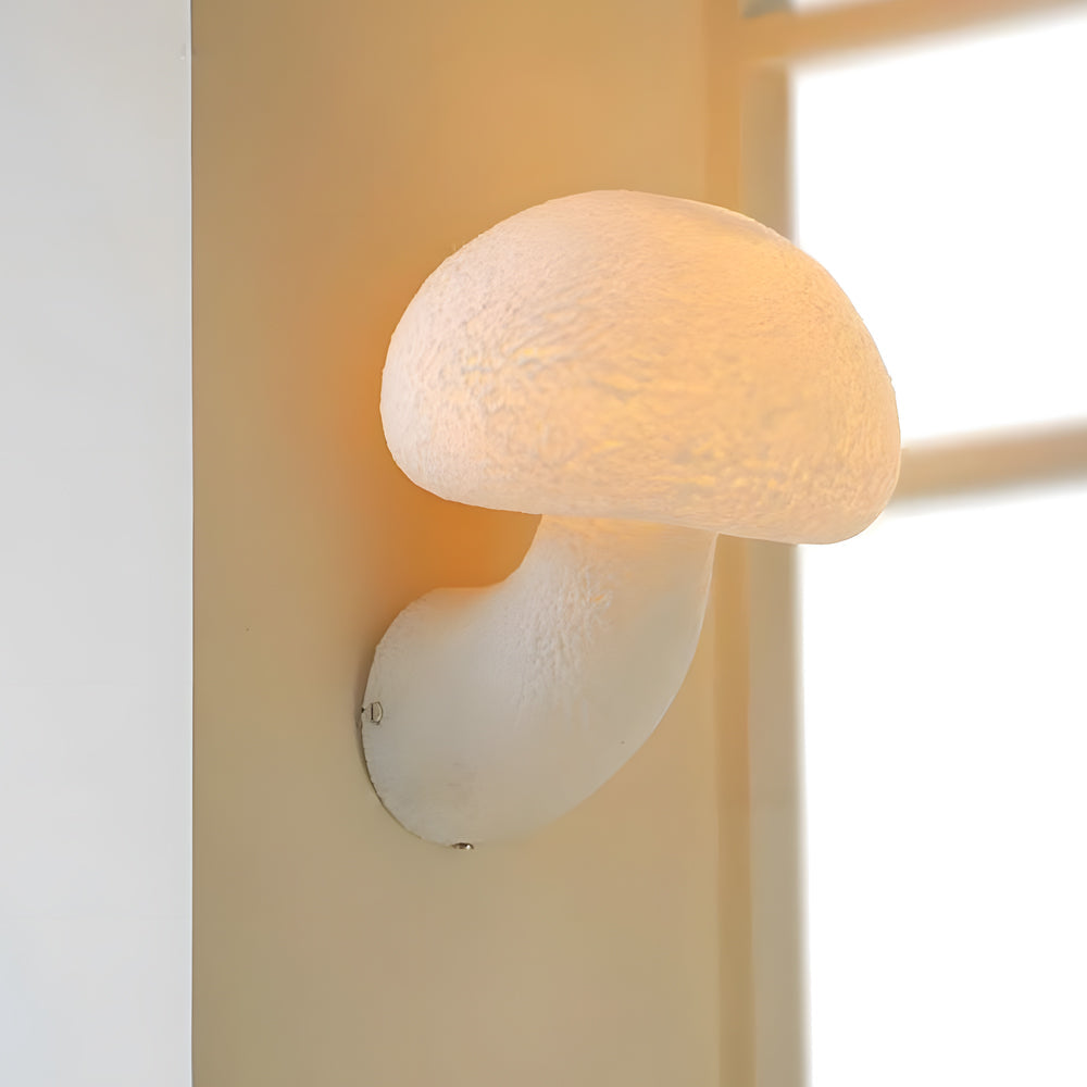 Mushroom Wall Sconce in Resin with Warm LED Glow