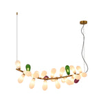 Artisan Colored Glass Chandelier with Brass Frame for Modern Interiors