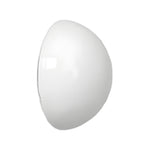 Semi-Sphere Outdoor Wall Sconce in White Metal and Clear Glass