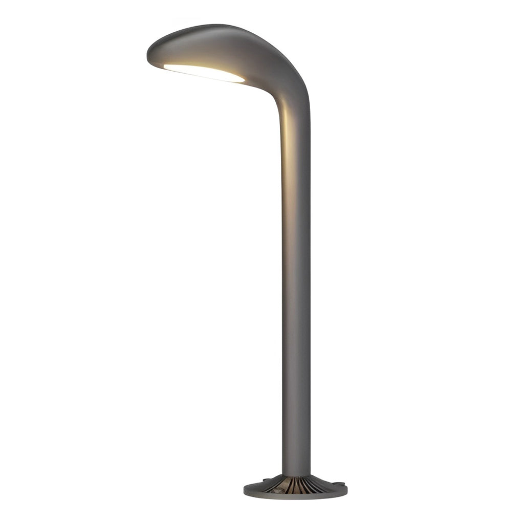 Curved LED Path Light in Black Aluminum for Modern Outdoor Landscapes
