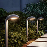 Curved LED Path Light in Black Aluminum for Modern Outdoor Landscapes