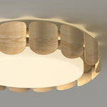 Nordic Wood Flush Mount Ceiling Light with Full Spectrum LED