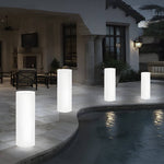 Cylinder PE LED Outdoor Floor Lamp with Remote Control, RGB Color Changing