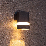 Modern Industrial Outdoor Wall Light with Up and Down Illumination