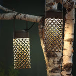 Minimalist Black Outdoor Pendant Lantern with Warm LED Glow