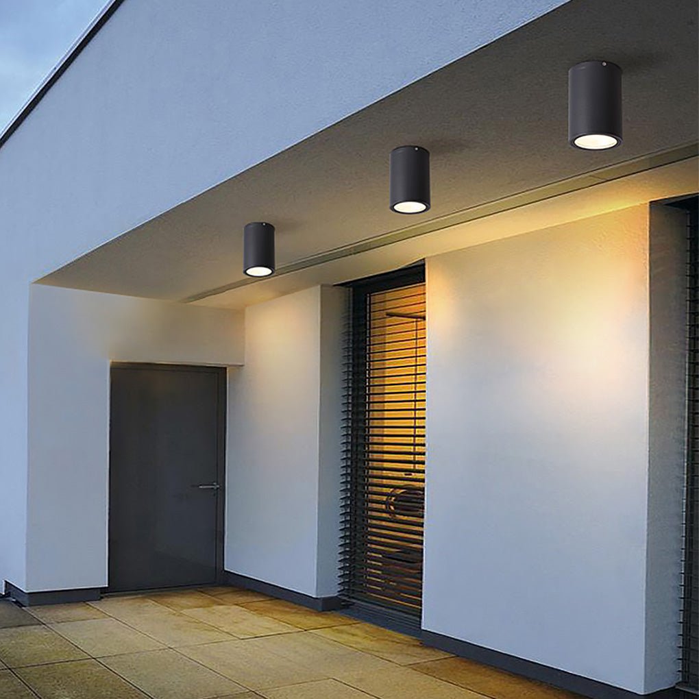 Outdoor LED Downlight in Sandblasted Aluminum, IP54 Waterproof