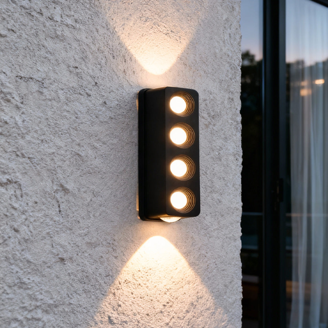Modern Outdoor Wall Sconce with Up-Down LED Illumination