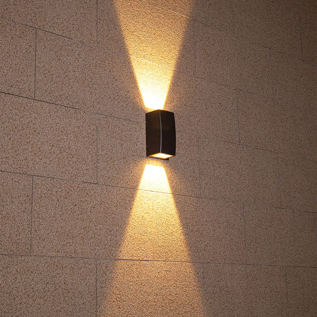 Aria Up-Down LED Outdoor Wall Light in Black Aluminum
