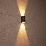 Aria Up-Down LED Outdoor Wall Light in Black Aluminum