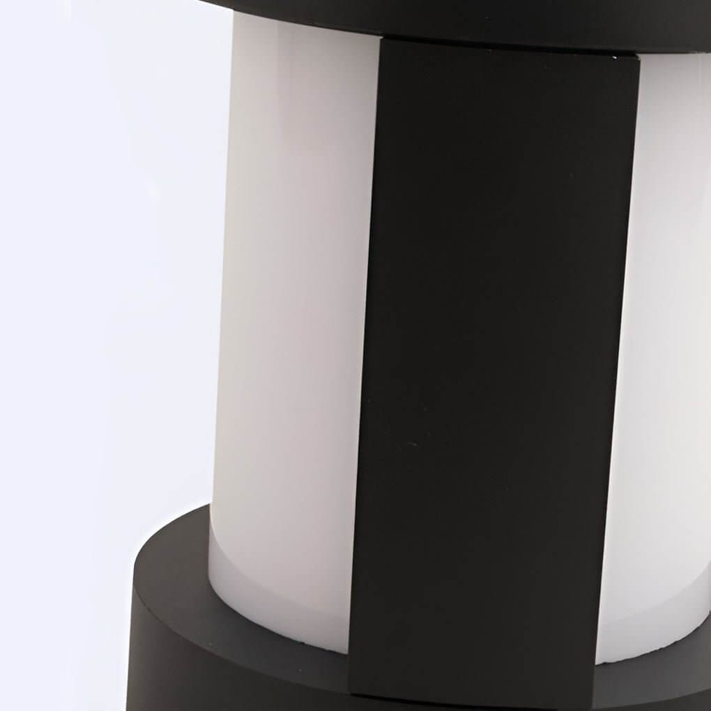 Modern Outdoor Pathway Light – Cylindrical LED Bollard in Black