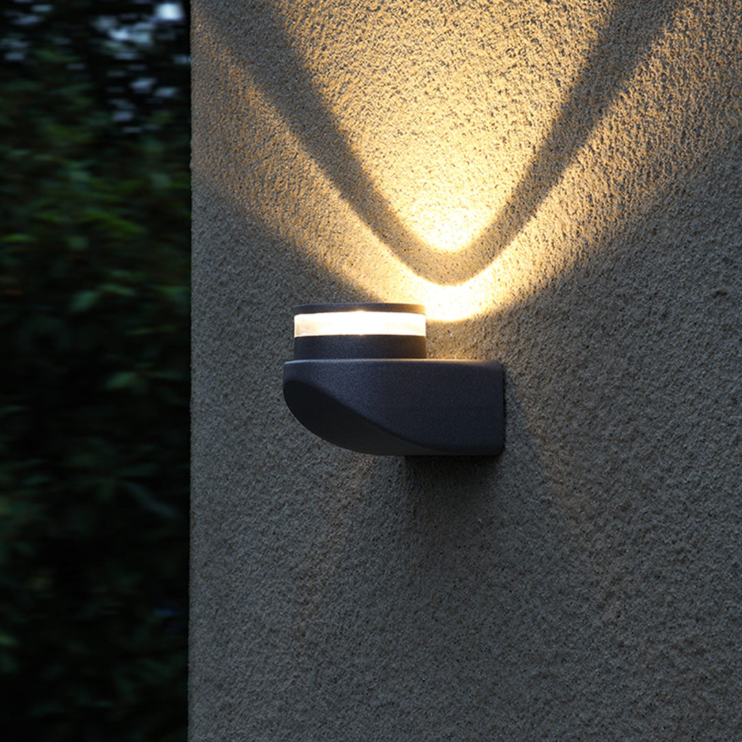 Modern Black Outdoor Wall Light with LED Up and Down Illumination