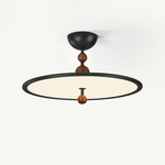 Eclipsa Modern LED Flush Mount Ceiling Light in Black and Walnut