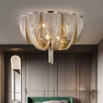 Cascading Chain Tassel Ceiling Light in Silver or Gold