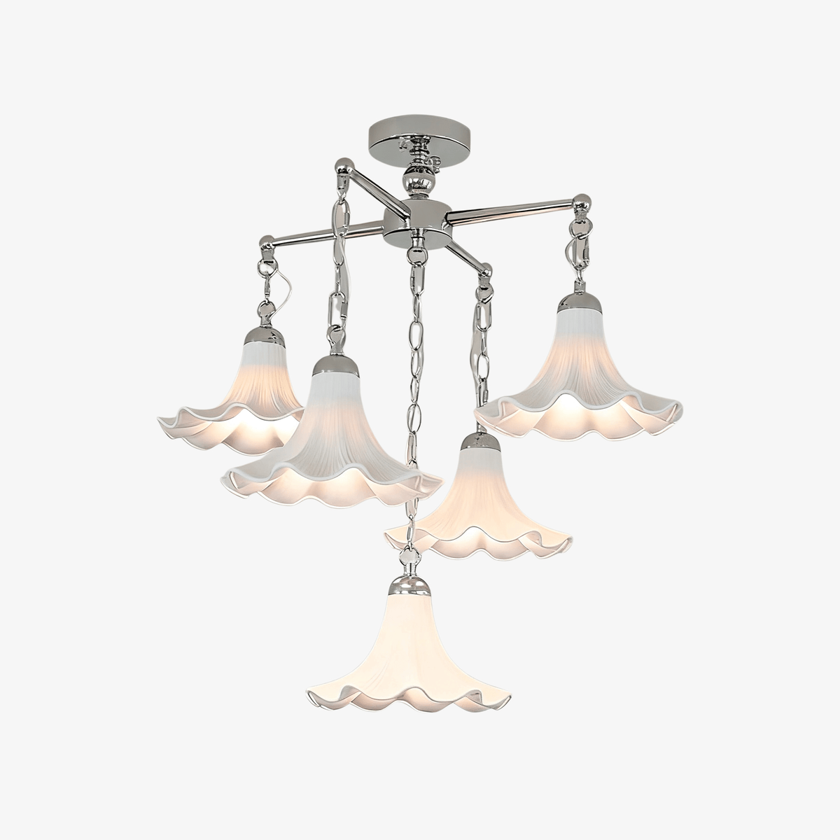 Mugena Bloom Chandelier – Five-Light Floral Ceramic Pendant Chandelier