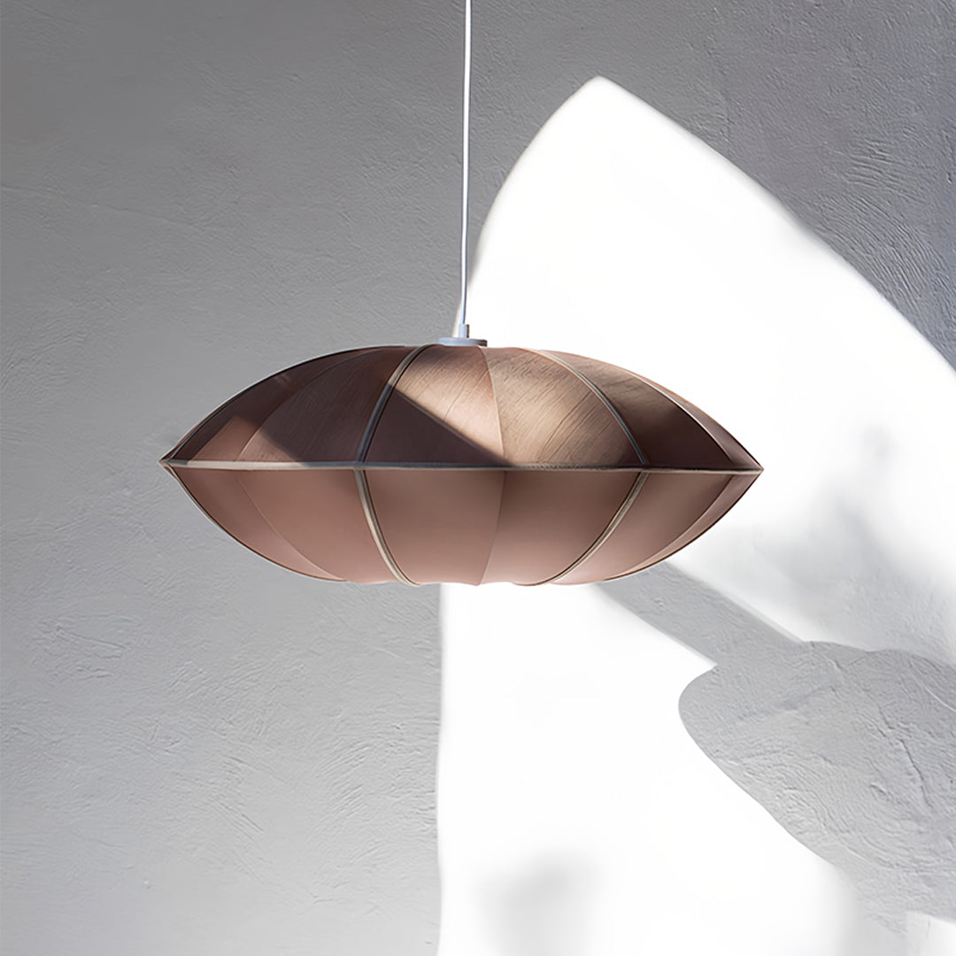 Nordic Vintage Fabric Shade Pendant Light with Metal Accents