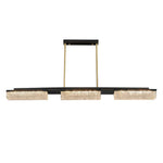 Linear Copper LED Pendant Light for Kitchen Island, 3-Color Adjustable