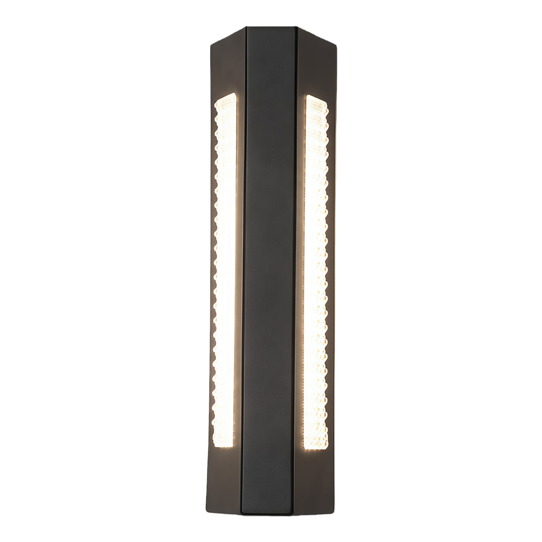 Modern Outdoor Wall Sconce with Black Iron Frame and LED Illumination