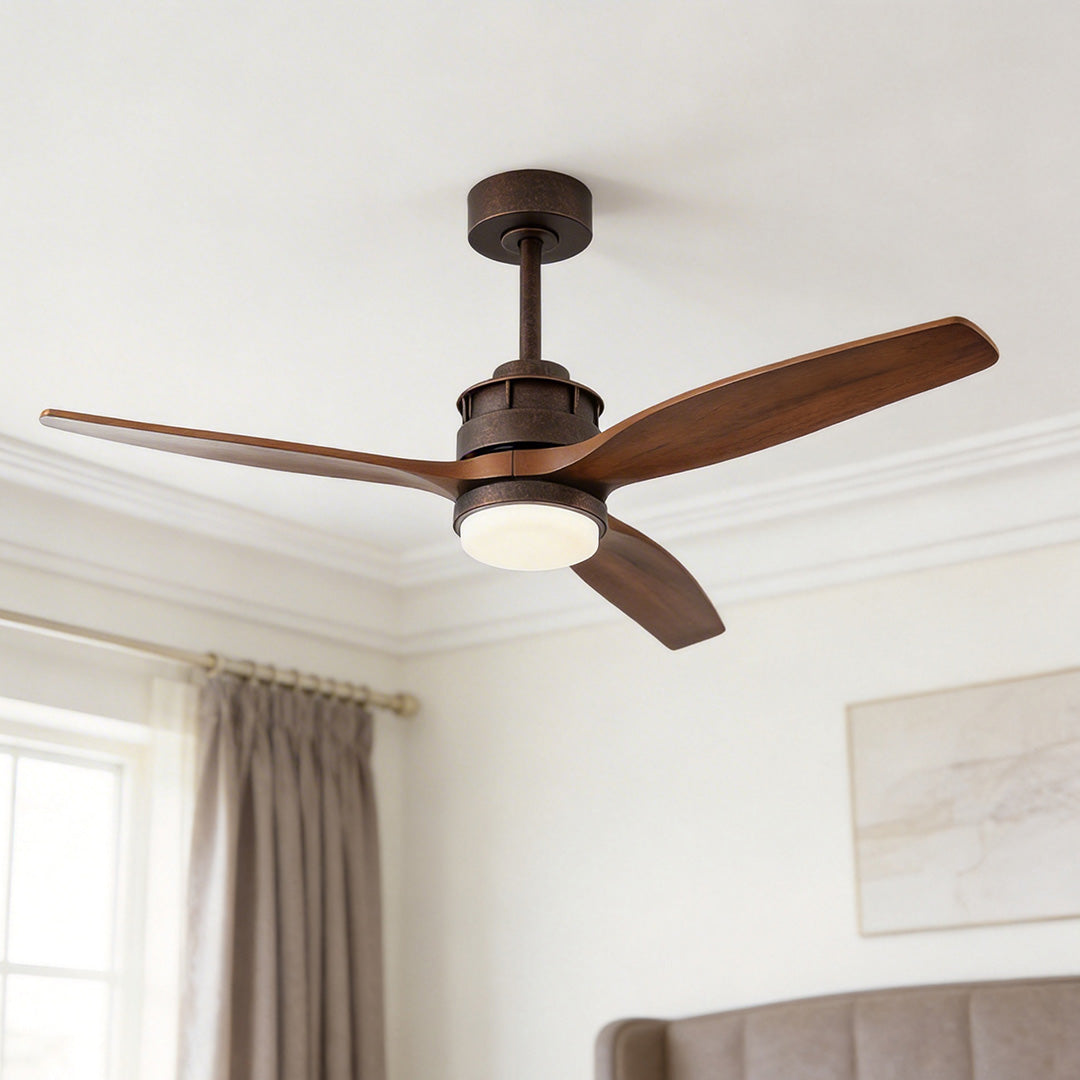 Aria 3-Blade Wood Ceiling Fan with Integrated LED Light
