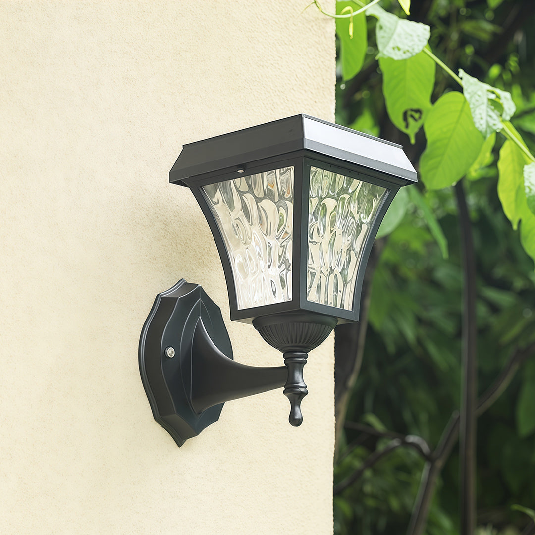 Aria Solar Wall Sconce — Modern Outdoor Lighting in Black Aluminum