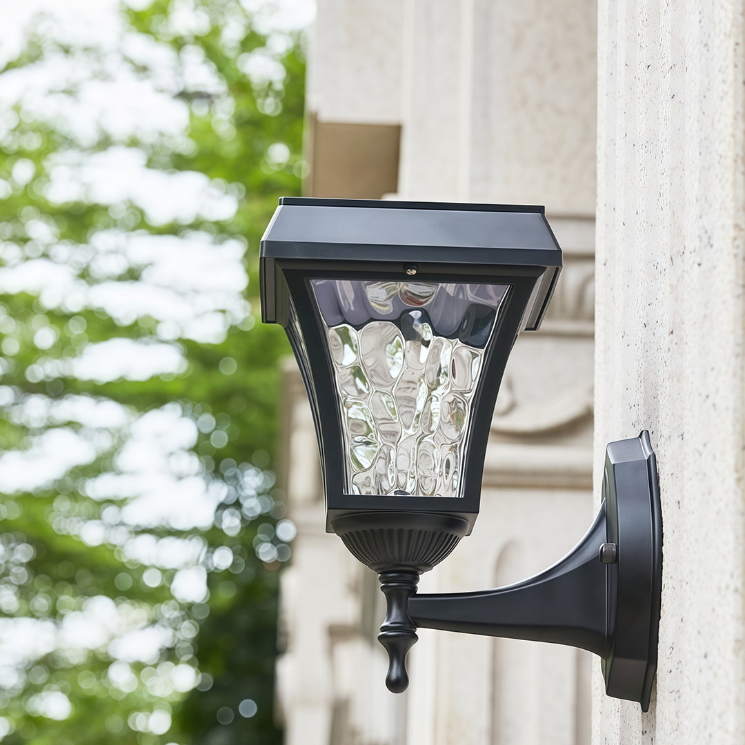 Aria Solar Wall Sconce — Modern Outdoor Lighting in Black Aluminum