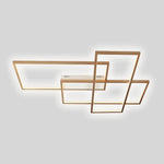 Overlapping Rectangles Aluminum Geometric Style Flush Mount Lighting Led Ceiling Light