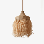 Artisan Raffia Pendant Light with Natural Rattan Accents