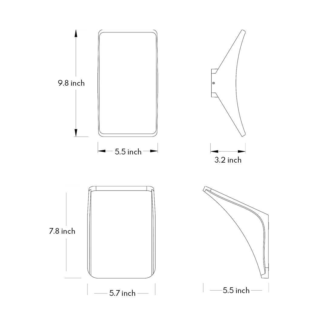 Minimalist LED Outdoor Wall Sconce in Sand Gray Aluminum
