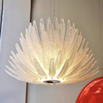 Deco Chrome Chandelier with Clear Glass Shades, Modern LED Ceiling Light