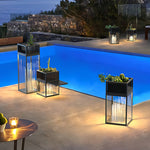 Luma Bollard Outdoor LED Landscape Light in Black Stainless Steel