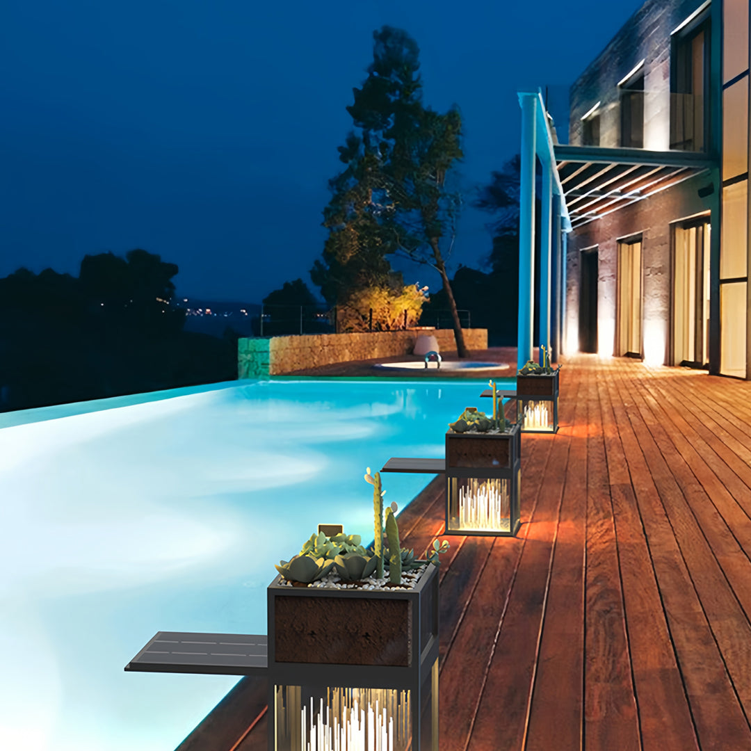 Luma Bollard Outdoor LED Landscape Light in Black Stainless Steel