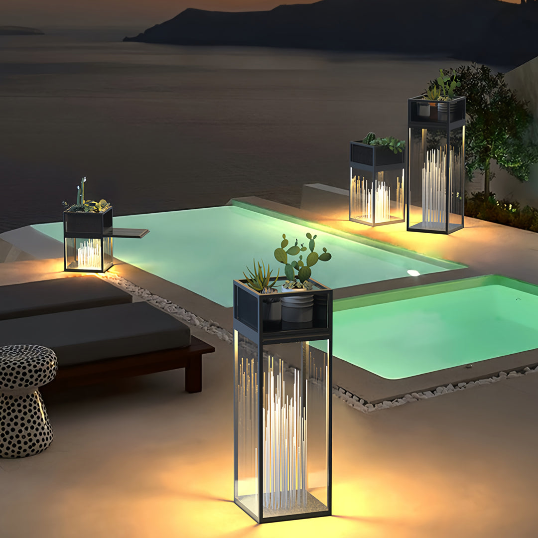 Luma Bollard Outdoor LED Landscape Light in Black Stainless Steel