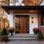 Modern Copper Outdoor Wall Sconce with Marble Shade, LED