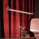 Slim Linear LED Pendant Light with Dimmable Brass Finish for Kitchen Island
