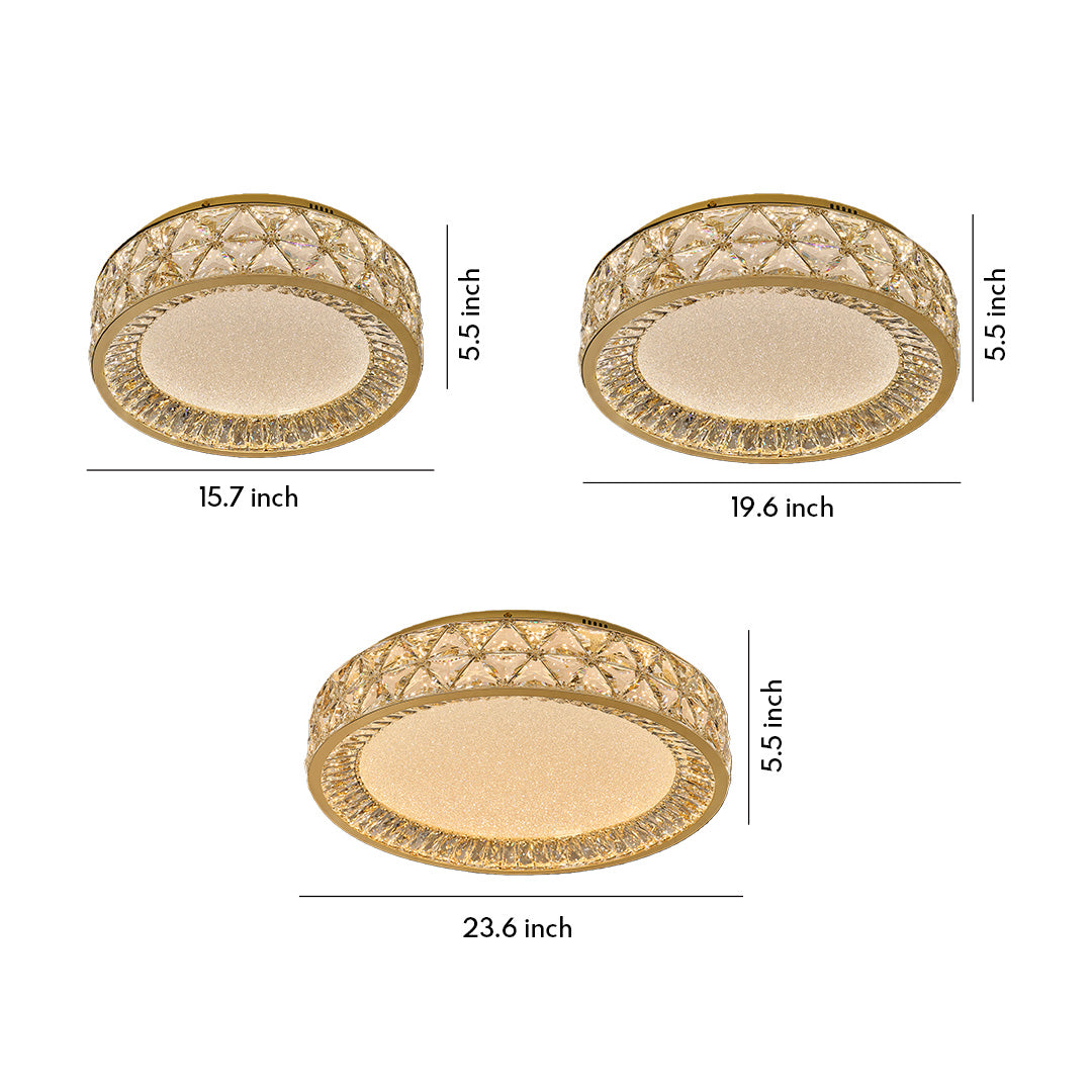 Aurelia Crystal Flush Mount Ceiling Light in Champagne Gold