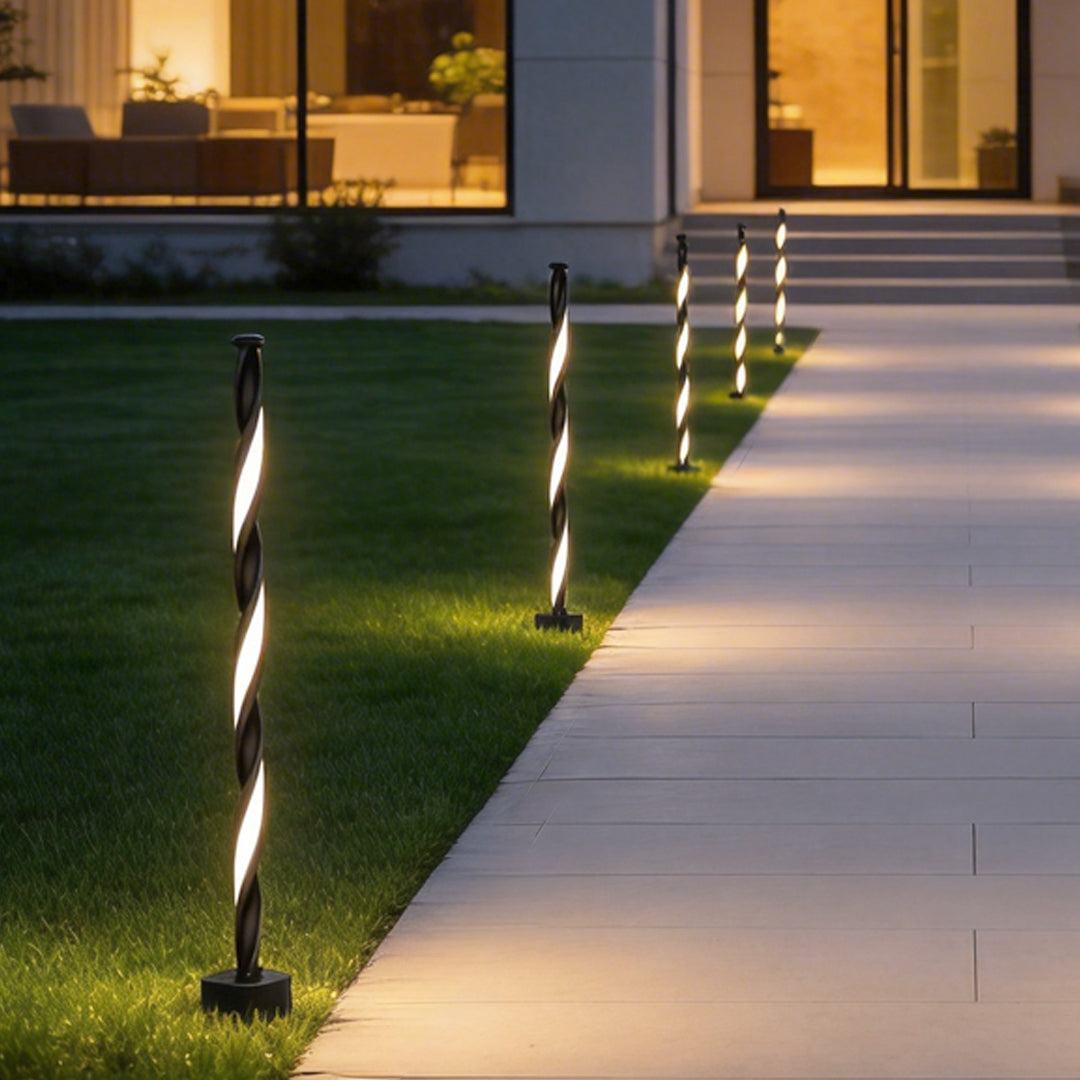 Linear LED Outdoor Path Light in Matte Black Aluminum