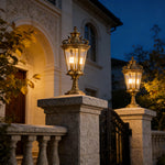 Solid Copper Glass Pillar Light for Outdoor Fence and Garden