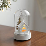 Nordic Wooden LED Table Lamp Set of Two with Glass Shade