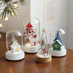 Nordic Wooden LED Table Lamp Set of Two with Glass Shade