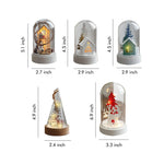 Nordic Wooden LED Table Lamp Set of Two with Glass Shade