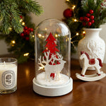 Nordic Wooden LED Table Lamp Set of Two with Glass Shade