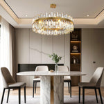 Aurelia Crystal Chandelier — Nordic Modern Ceiling Light in Copper, Nickel, or Black