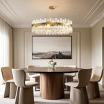 Aurelia Crystal Chandelier — Nordic Modern Ceiling Light in Copper, Nickel, or Black